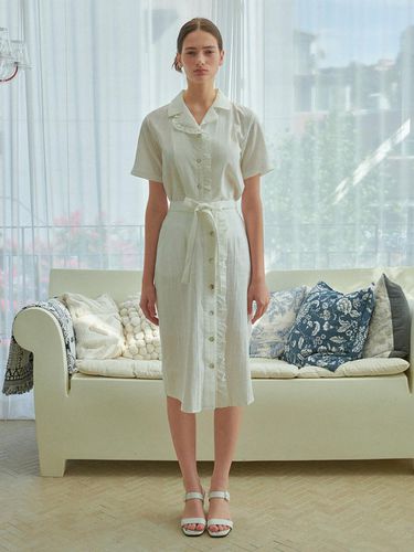 SET] Linen Pajama Shirt + Frill Long Skirt_White - bibyseob - Modalova