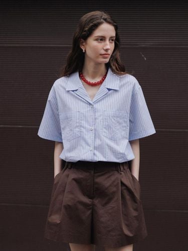 Open Collar Pocket Half Shirt_Stripe - THE RYE - Modalova