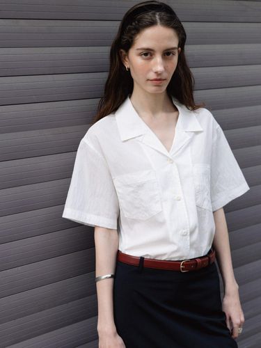 Open Collar Pocket Half Shirt_White - THE RYE - Modalova