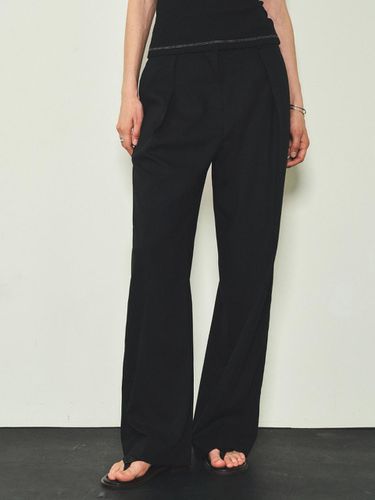 Linen Single Pleated Slacks - Black - CITTA - Modalova