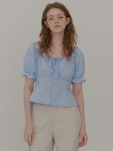 Puff Sleeve Blouse_Blue - PLAC - Modalova