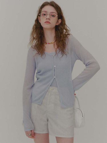 Cloudy Knit Cardigan_Blue - PLAC - Modalova