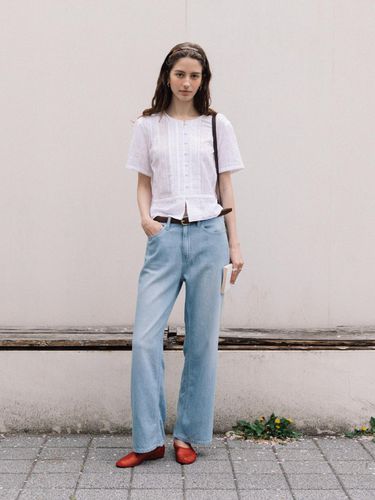 Relaxed Wide Denim Pants_Blue - THE RYE - Modalova