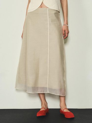 Sheer Layered Skirt - Beige - CITTA - Modalova