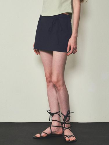 Solid Mini Skirt - Navy - CITTA - Modalova