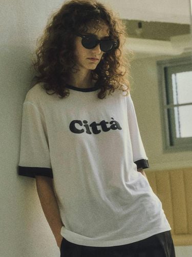 Retro Logo Oversized Fit Ringer T-shirt - CITTA - Modalova