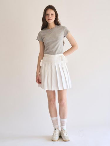 Julia Ribbon Pleats Skirt - White - J`ASP - Modalova