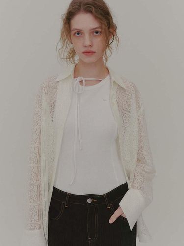 Oversized Lace Pattern Shirt - PLAC - Modalova