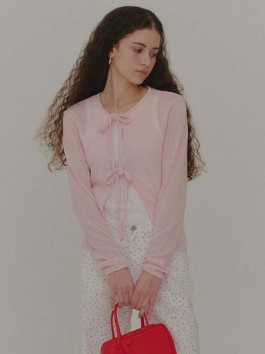 Seashell Ribbon Cardigan_Light Pink - PLAC - Modalova