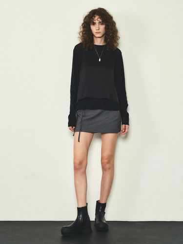 Solid Mini Skirt - Gray - CITTA - Modalova