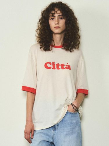 Retro Logo Oversized Fit Ringer T-shirt - CITTA - Modalova