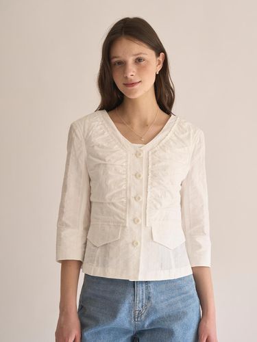 Manon Shirring Jacket - White - J`ASP - Modalova