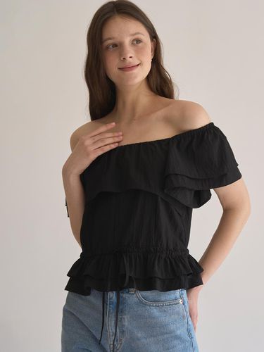 Daria Ruffle Blouse - Black - J`ASP - Modalova