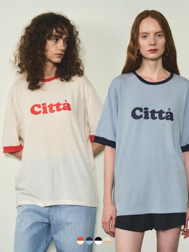 Retro Logo Oversized Fit Ringer T-shirt - CITTA - Modalova