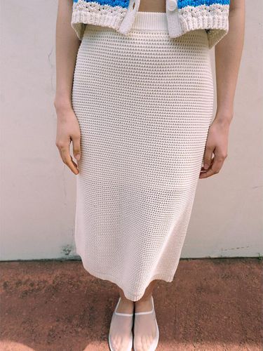 Crochet Knit Midi Skirt - kuho plus - Modalova