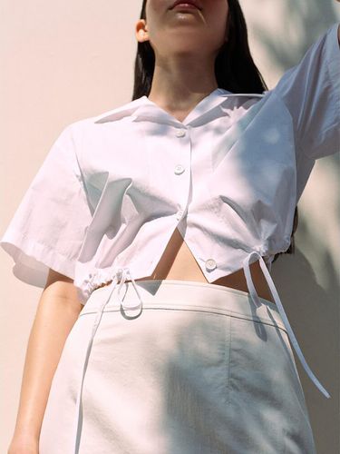 Crop String Shirts Blouse (White) - kuho plus - Modalova