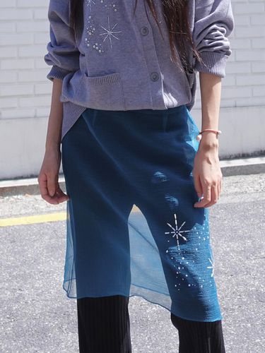 GLITTERING GEM ORGANZA SKIRT [BLUE GREEN] - SALTY PEBBLE - Modalova