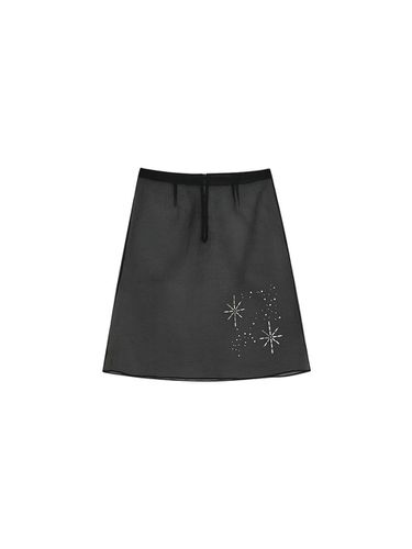 GLITTERING GEM ORGANZA SKIRT [BLACK] - SALTY PEBBLE - Modalova