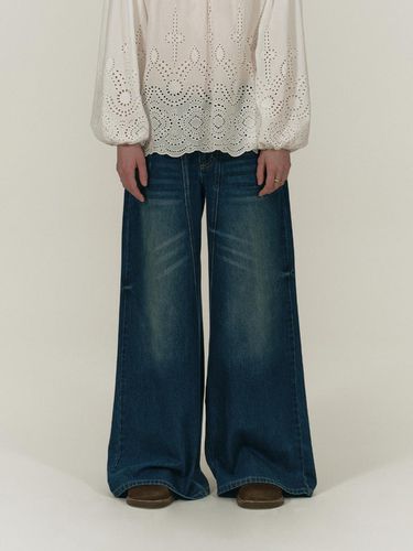 DIAGONAL LINE WIDE JEAN [BLUE] - SALTY PEBBLE - Modalova