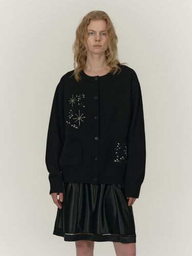 GLITTERING GEM CARDIGAN [BLACK] - SALTY PEBBLE - Modalova