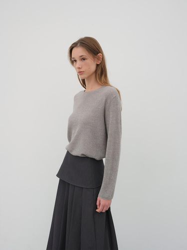 Boat neck loose fit pullover GRAY - The Raust - Modalova