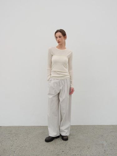 Two-tuck BANDING pants BEIGE - The Raust - Modalova