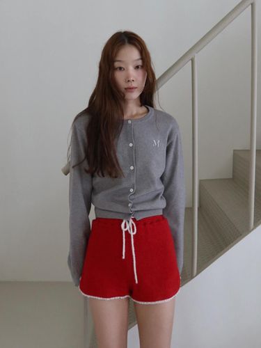 LACE KNIT SHORTS (RED) - margarin fingers - Modalova