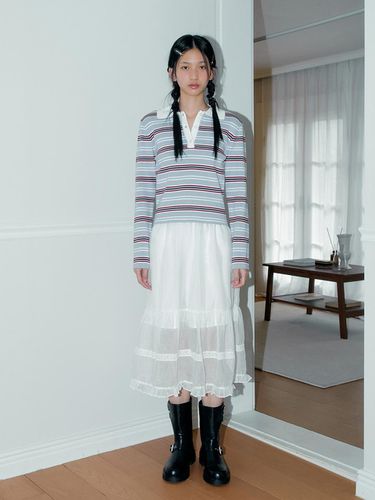 SHEER LAYERED SKIRT (WHITE) - margarin fingers - Modalova