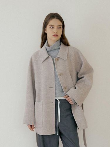 BELTED HALF HANDMADE COAT - Beige - THE PENNY - Modalova