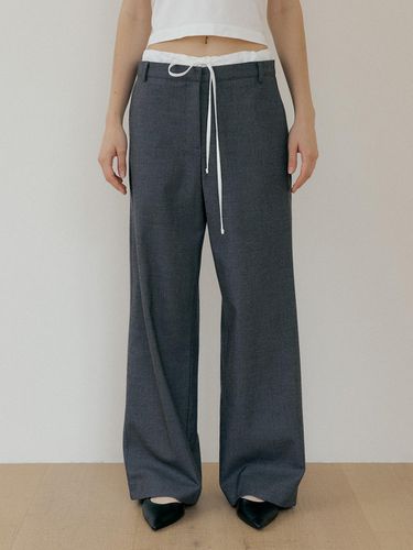 Low-Rise Contrast Pants (wool ver.) - THE PENNY - Modalova