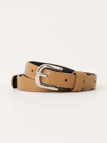 Classic Stitch Leather Belt - Beige - LOEIL - Modalova