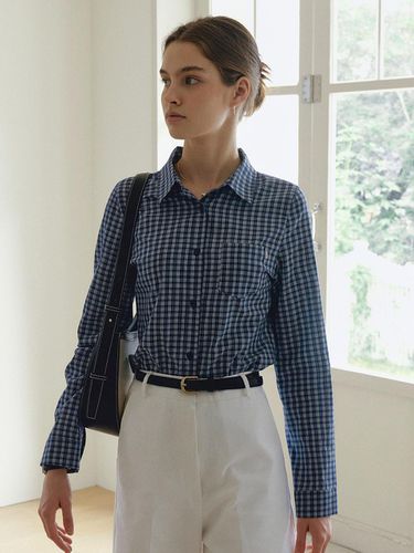 Mild Slim Checkered Shirt - Navy - LOEIL - Modalova