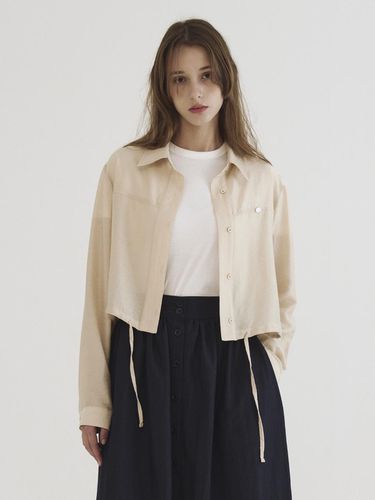 Glossy String Blouse Beige - Tillber - Modalova