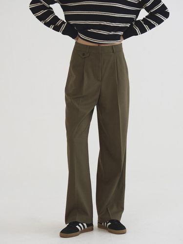 One-tuck wool slacks Khaki brown - Tillber - Modalova