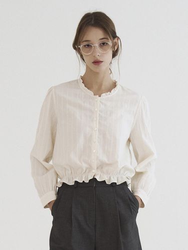 Frill cropped blouse Light Beige - Tillber - Modalova