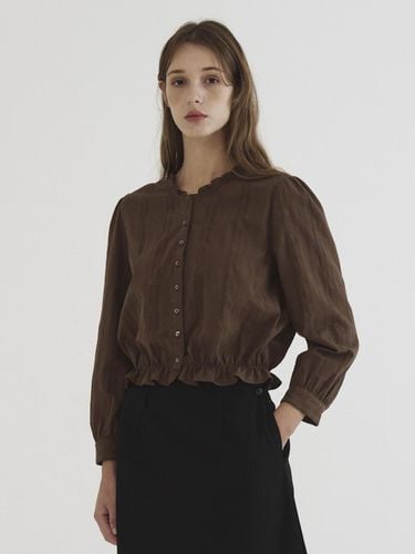 Frill cropped blouse brown - Tillber - Modalova