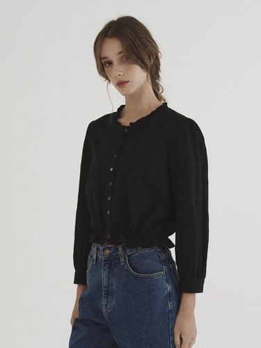 Frill cropped blouse black - Tillber - Modalova