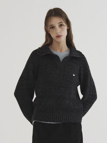 Relax Open Collar Knitwear Charcoal - Tillber - Modalova