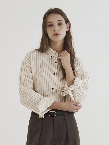 Stripe button up shirt Beige - Tillber - Modalova