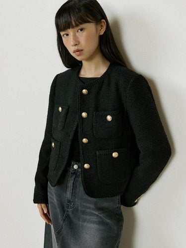 Roundneck Single Tweed Jacket () - Lucirzu - Modalova