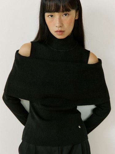 Overlap Turtleneck Knitwear (black) - Lucirzu - Modalova