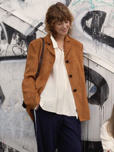 Half Suede Jacket in Camel VW4AJ053-92 - RAIVE - Modalova