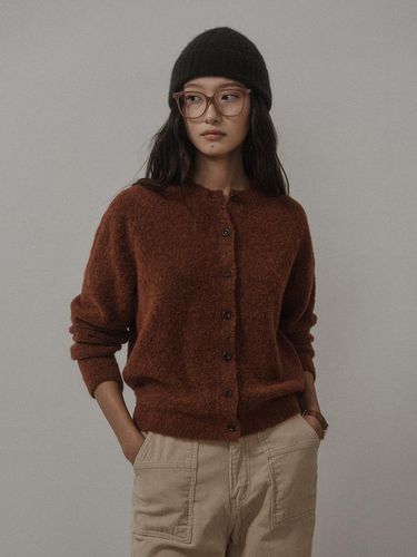 BOUCLE ALPACA KNIT CARDIGAN_BRICK - SAGEMENT - Modalova