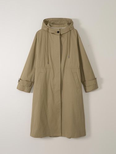 RAVI HOOD LONG TRENCH COAT_BEIGE - SAGEMENT - Modalova