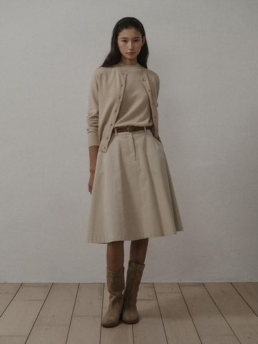 CORDUROY FLARE HALF SKIRT_LIGHT BEIGE - SAGEMENT - Modalova