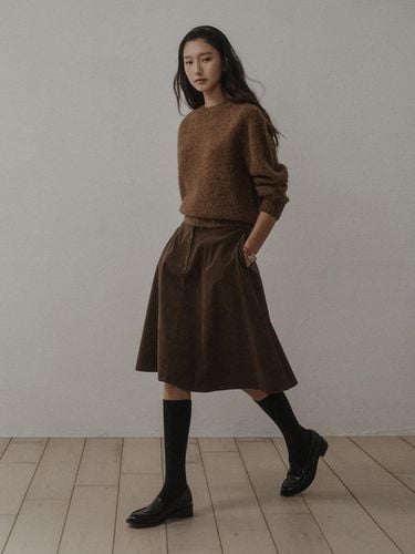 CORDUROY FLARE HALF SKIRT_BROWN - SAGEMENT - Modalova