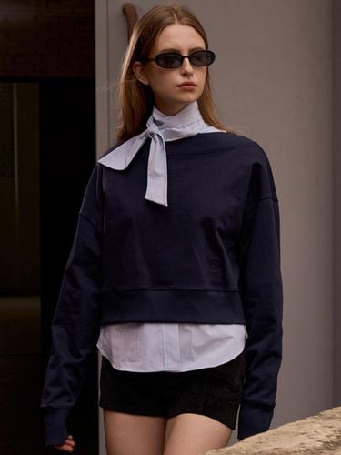 BOAT NECK SWEAT SHIRT_NAVY - SIGREAT - Modalova