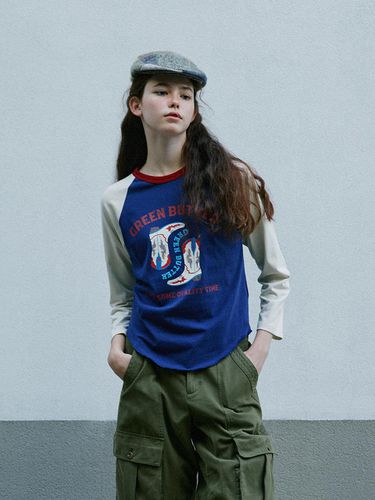 Western Raglan Sleeve Tee (/) - GREENBUTTER - Modalova