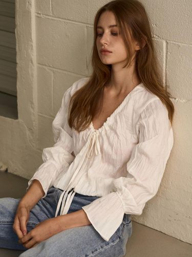 STRAP BLOUSON BLOUSE_Light Beige - SIGREAT - Modalova