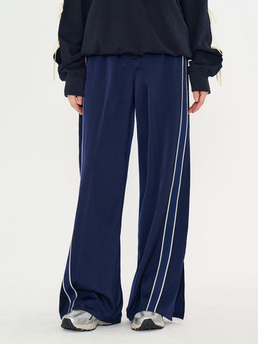 MET slit wide slacks navy - METAPHER - Modalova